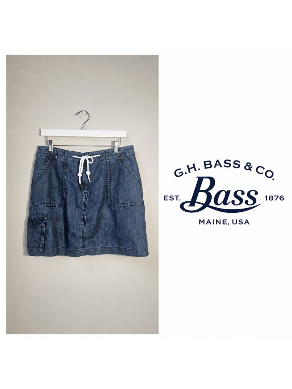 GH Bass Chambray Utility Cargo Skirt  ~ Size 12
